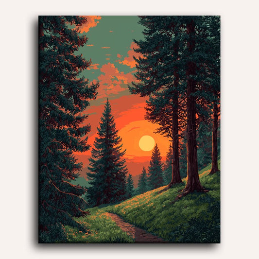 Coucher Alpin - Peinture par numéro Maison Artsen