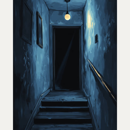 Peinture par numéro adulte Couloir de Minuit, visuel complet du design — Maison Artsen