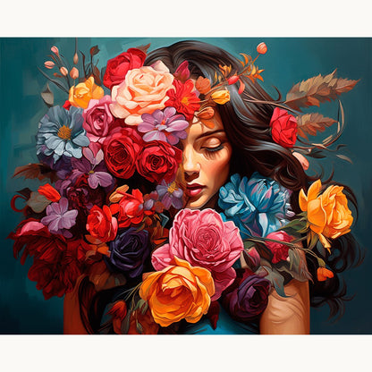 Modèle à peindre Couronne de Roses, peinture par numéro 30×40 cm — Maison Artsen