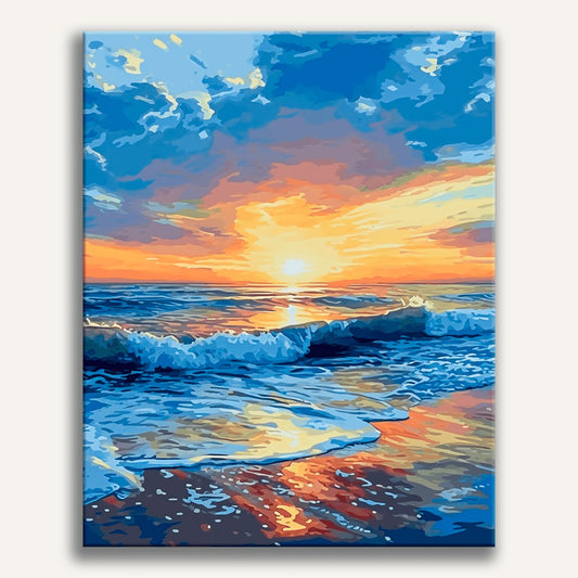 Peinture par numéro adulte Crépuscule en bord de mer, toile tendue 30×40 cm — Maison Artsen