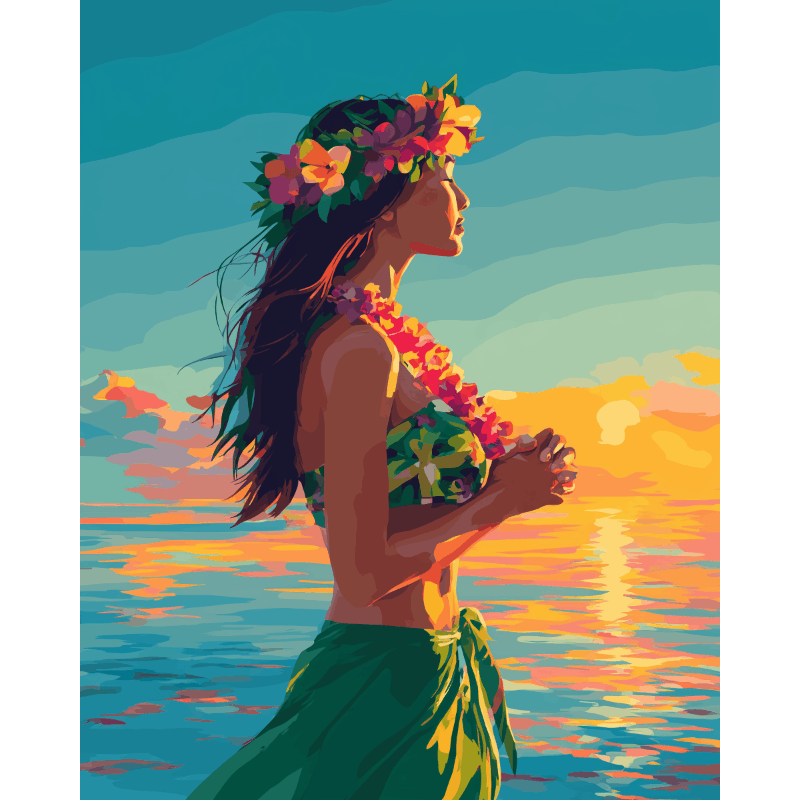 Danseuse de Hula - Peinture par numéro Maison Artsen