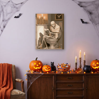 Tableau peinture par numéro Dernier Chapitre accroché dans un salon décoré pour Halloween — Maison Artsen