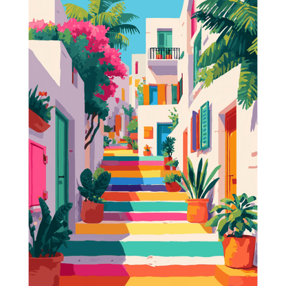 Escalier Arc-en-Ciel - Peinture par numéro Maison Artsen
