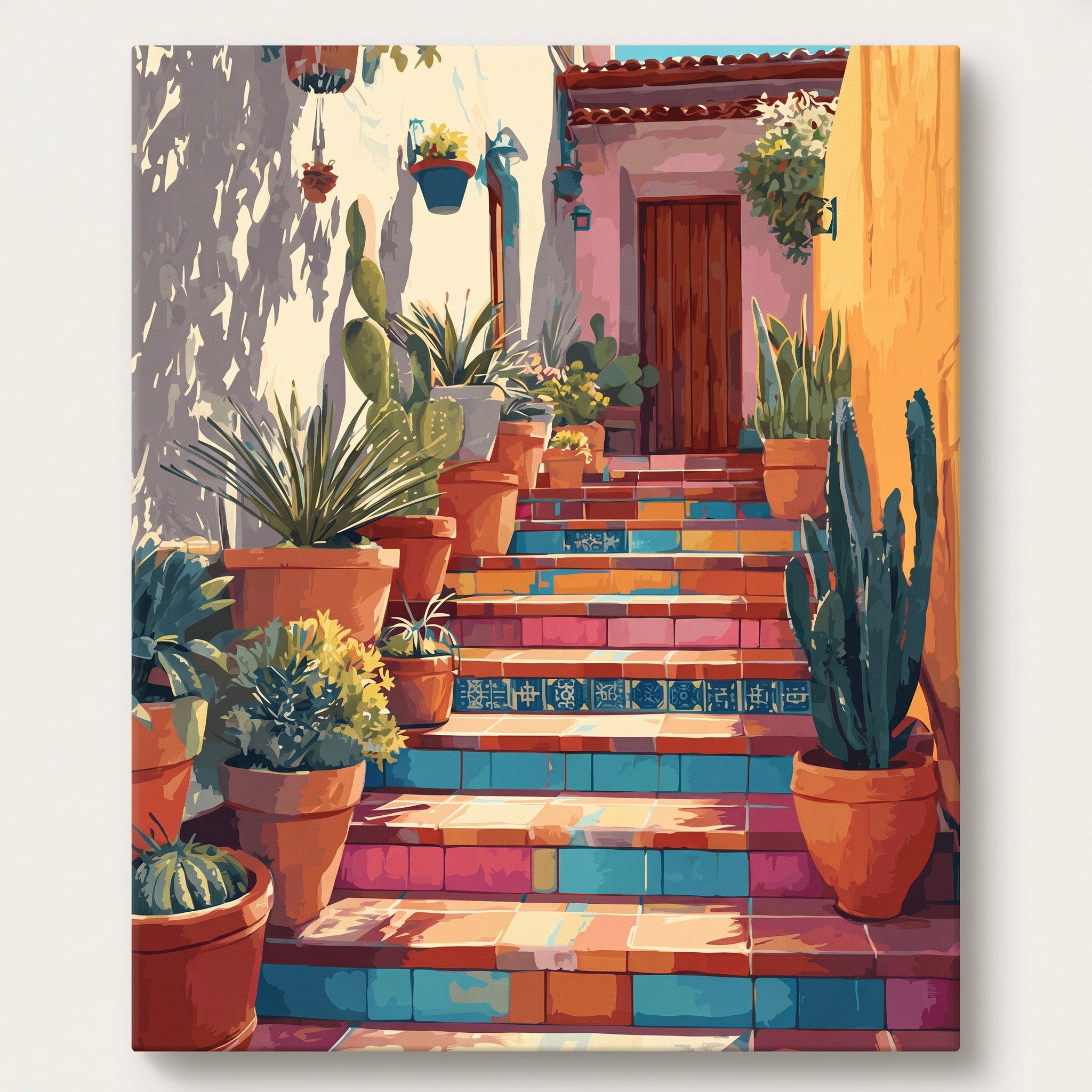 Peinture par numéro adulte Escaliers du Mexique, toile tendue 30x40 cm — Maison Artsen