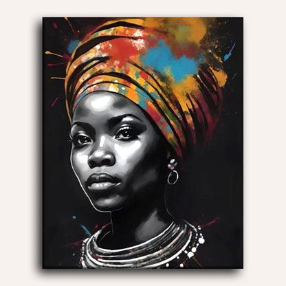 Femme Africaine - Peinture par numéro Maison Artsen