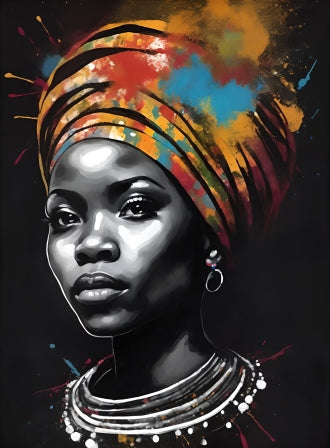 Femme Africaine - Tableau peinture par numéro