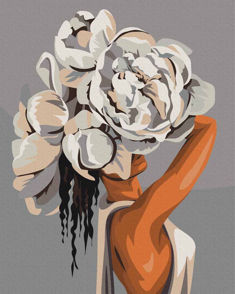 Femme en Blanc - Tableau peinture par numéro