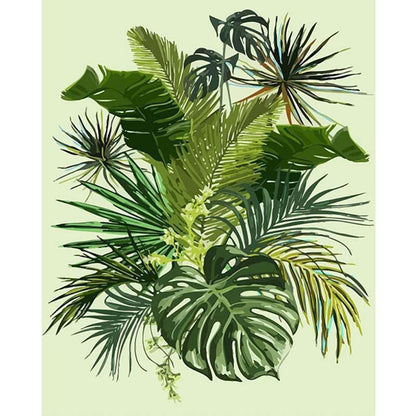 Modèle à peindre Feuillages Tropicaux, peinture par numéro 30×40 cm — Maison Artsen