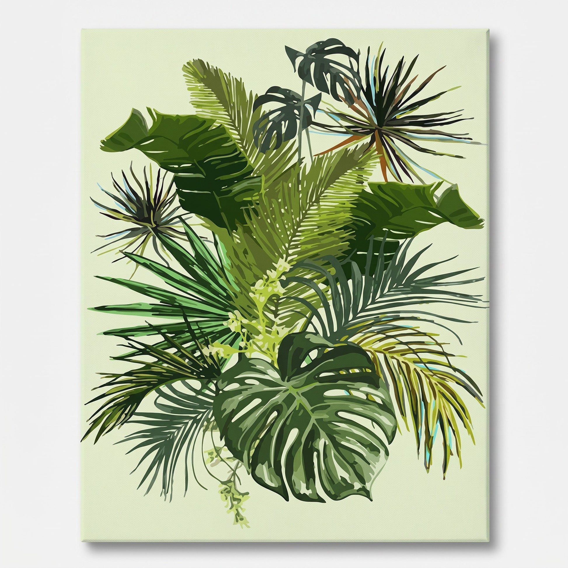 Peinture par numéro adulte Feuillages Tropicaux, toile tendue 30×40 cm — Maison Artsen