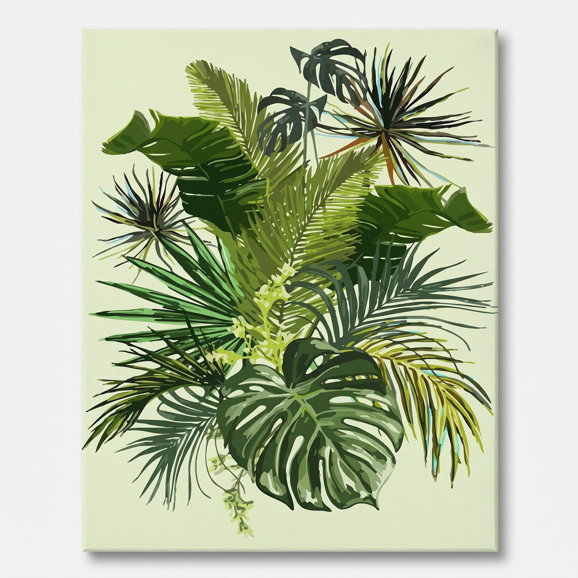 Peinture par numéro adulte Feuillages Tropicaux, toile tendue 30×40 cm — Maison Artsen