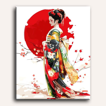 Geisha Elegante - Peinture par numéro Maison Artsen