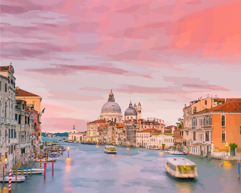 Modèle à peindre Grand Canal de Venise, peinture par numéro 30×40 cm — Maison Artsen