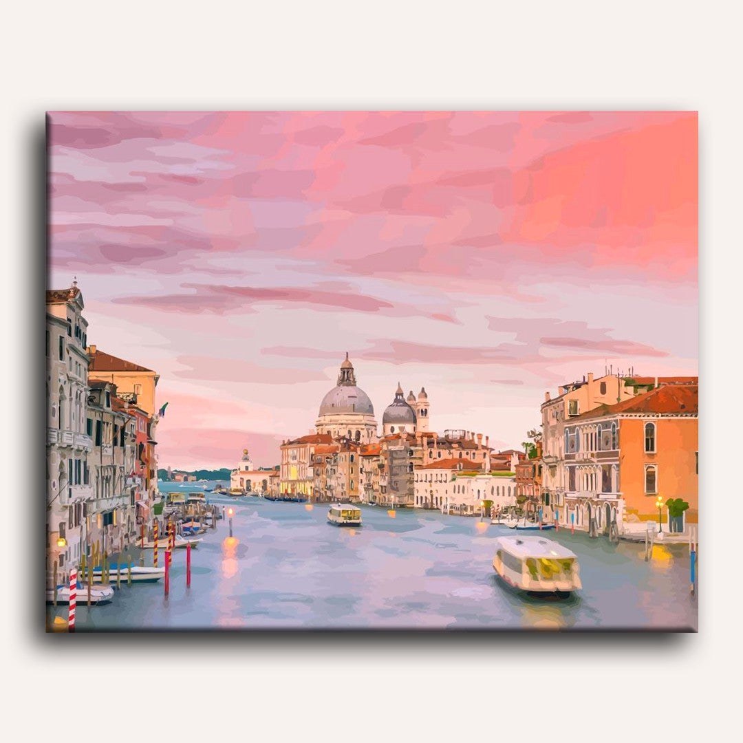 Peinture par numéro adulte Grand Canal de Venise, toile tendue 30×40 cm — Maison Artsen