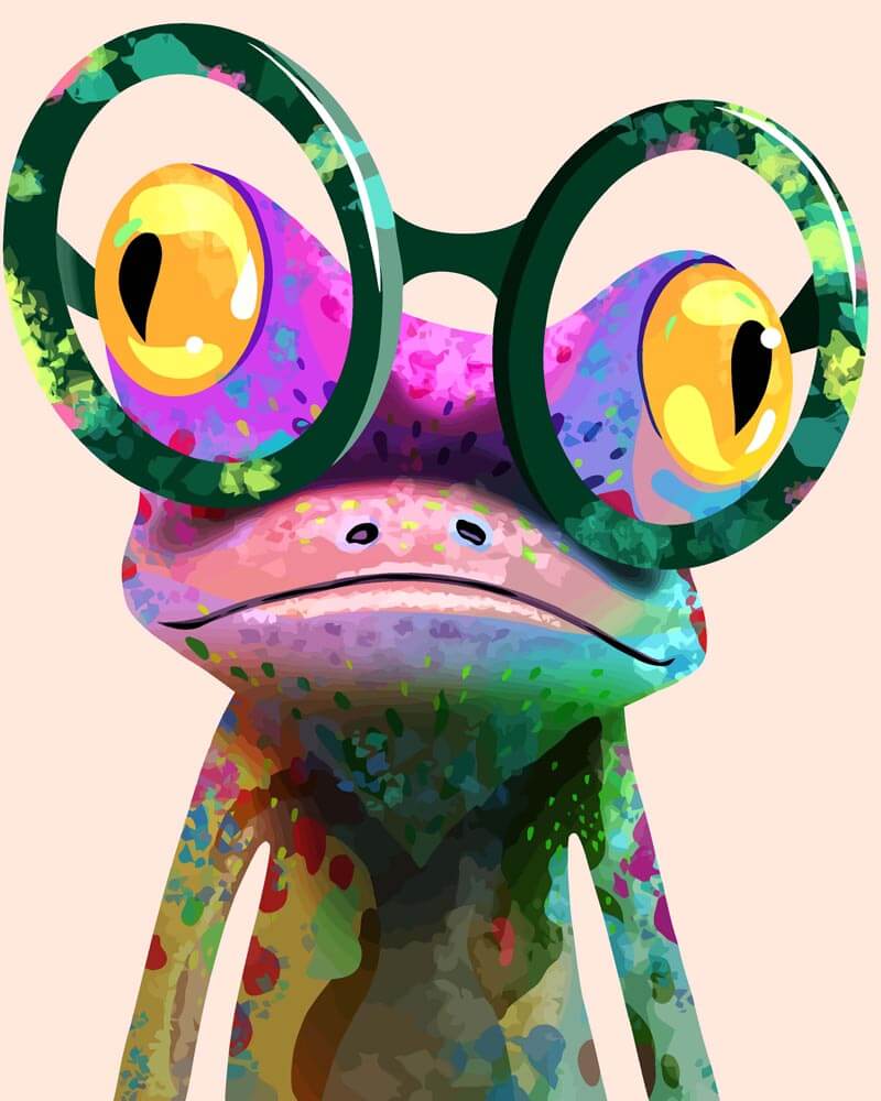 Grenouille Joyeuse - Tableau peinture par numéro