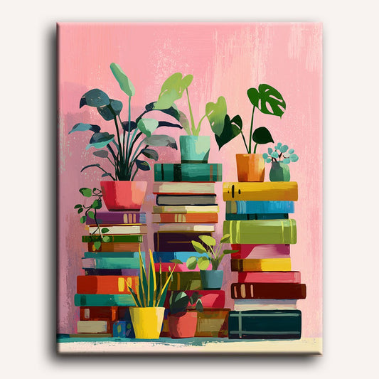 Peinture par numéro adulte Histoires de Livres, toile tendue 30×40 cm — Maison Artsen