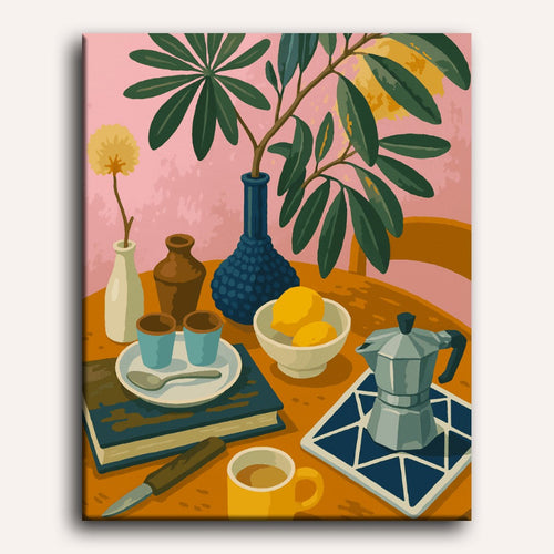Citrons et Espresso - Peinture par numéro Maison Artsen