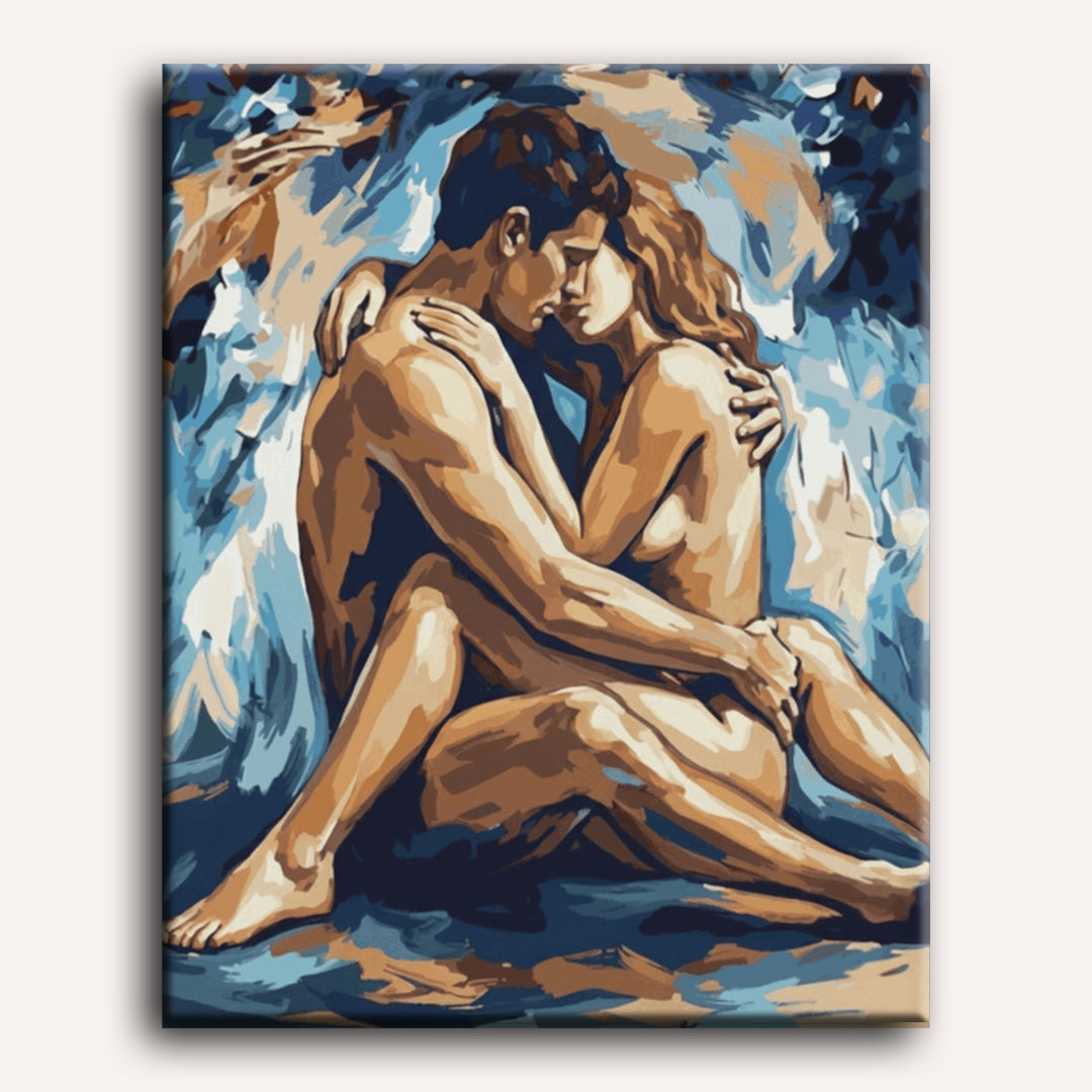 Peinture par numéro Amoureux passionnés - Toile sur châssis - Maison Artsen