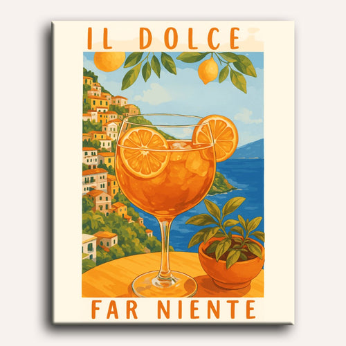 Peinture par numéro Aperol en Italie - Toile sur châssis - Maison Artsen