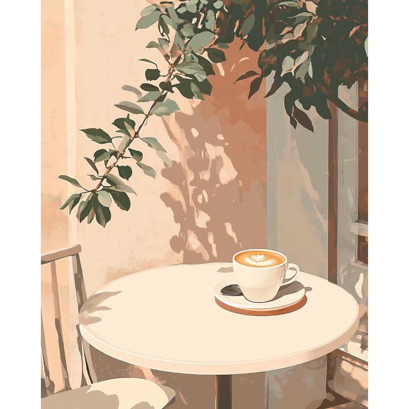 Peinture par numéro Café du matin - Maison Artsen