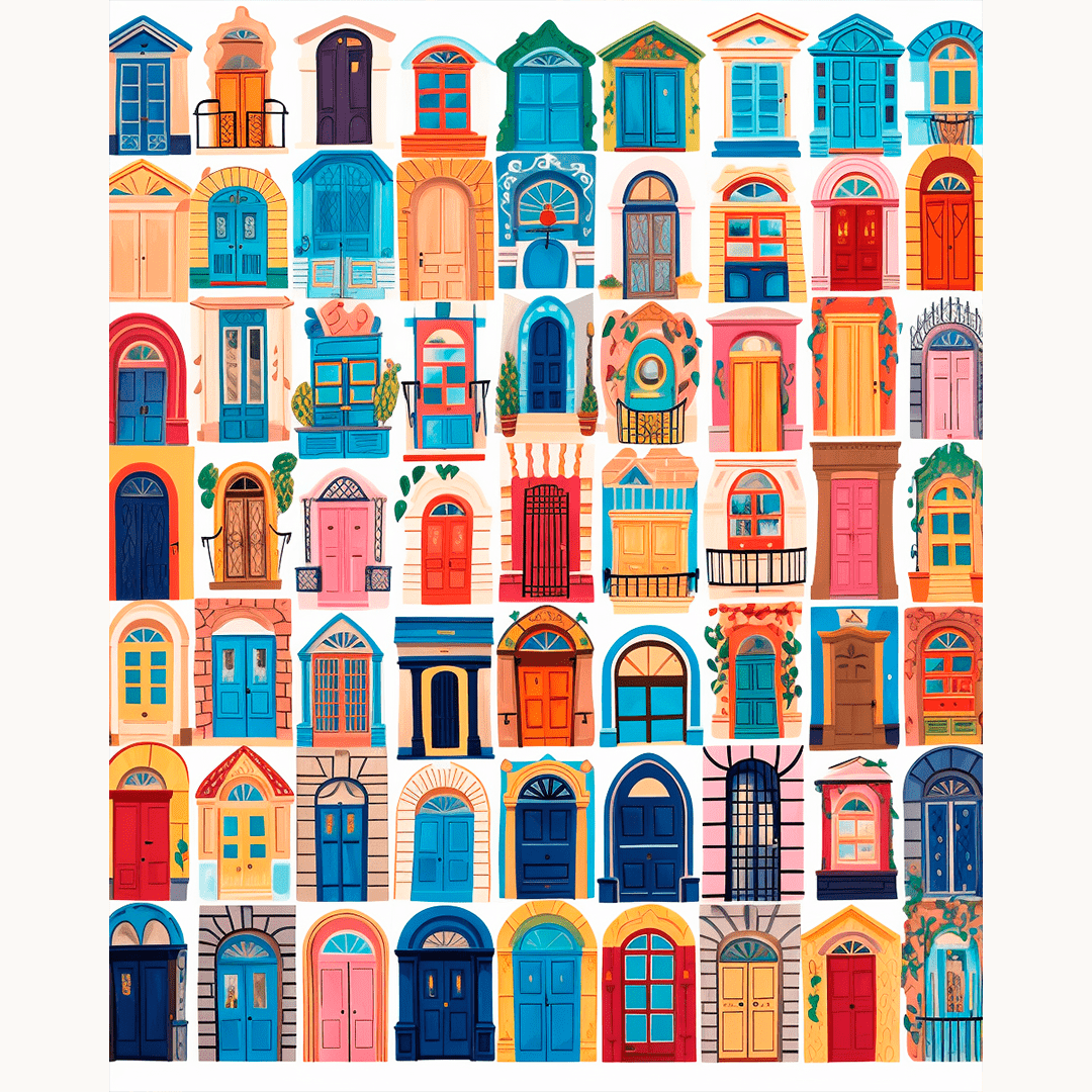 Peinture par numéro Collection de portes - Toile sur châssis - Maison Artsen