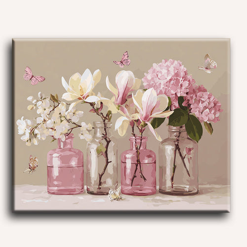 Peinture par numéro Fleurs fragiles - Toile sur châssis - Maison Artsen