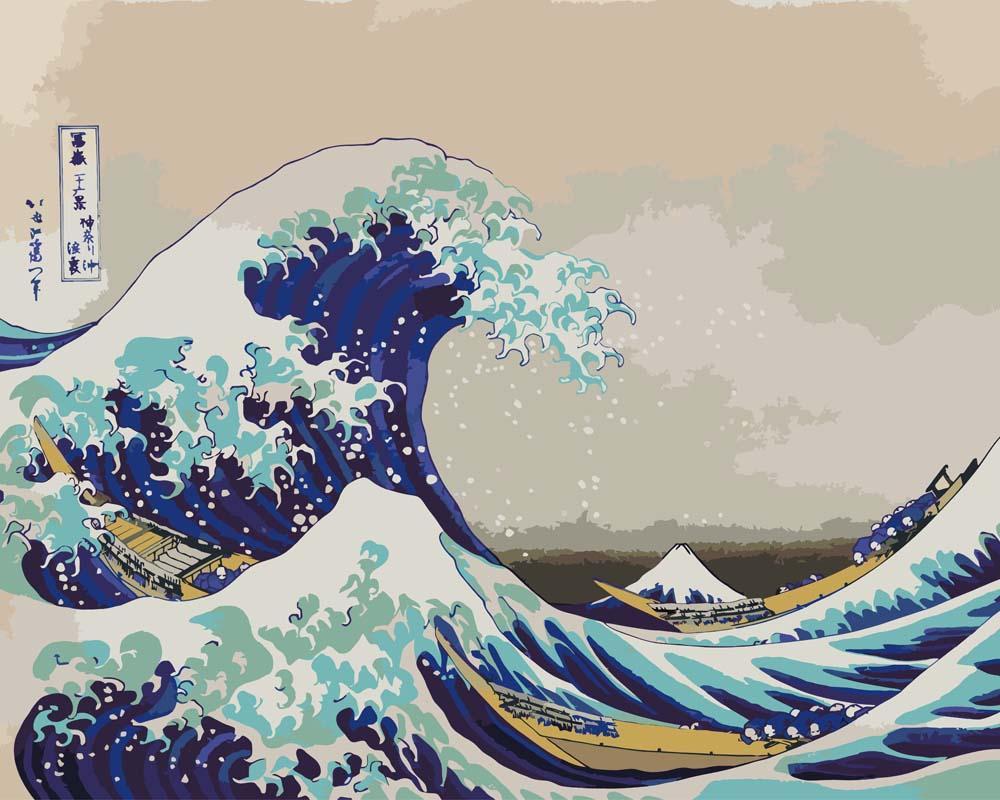 Peinture par numéro La grande vague de Kanagawa - Maison Artsen