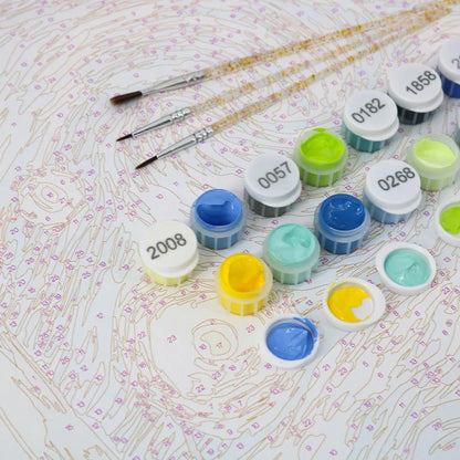 Peinture par numéro – Pinceaux et pots de peinture acrylique – Maison Artsen
