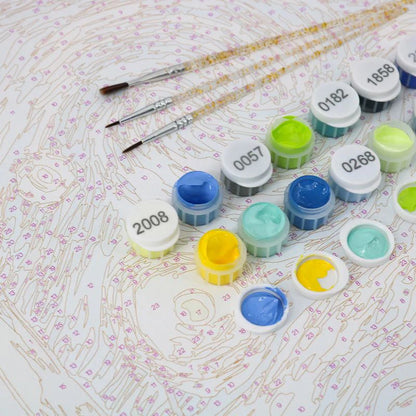 Kit peinture par numéro Maison Artsen - Pinceaux et peinture acrylique