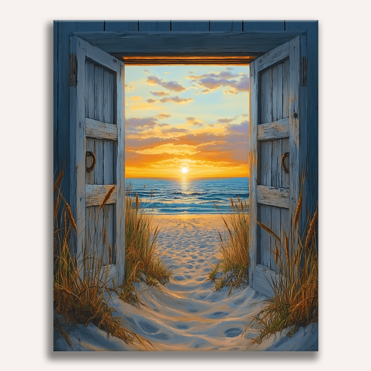 Peinture par numéro Porte vers le coucher de soleil – Toile 30x40 cm – Maison Artsen