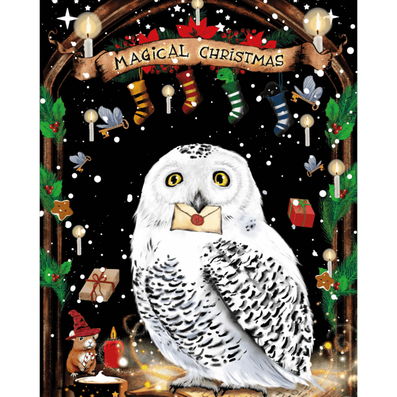 Peinture par numéro adulte Noël Magique, visuel complet du design sur toile — Maison Artsen