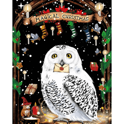 Peinture par numéro adulte Noël Magique, visuel complet du design sur toile — Maison Artsen