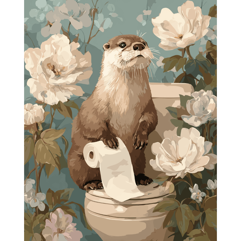 Loutre Mignonne - Tableau peinture par numéro