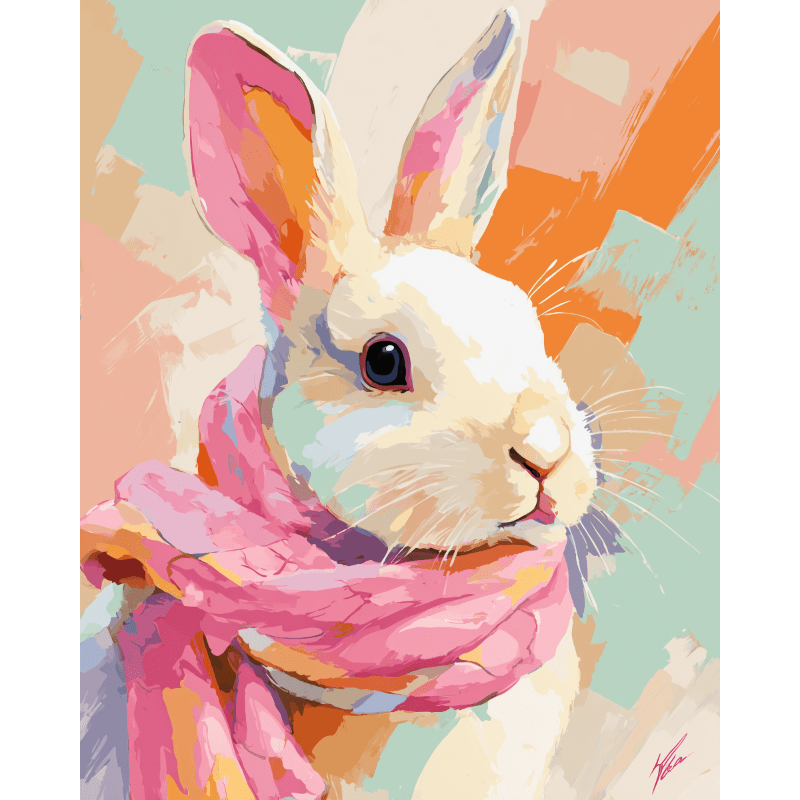 Lapin Pastel - Tableau peinture par numéro
