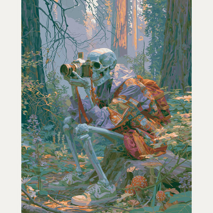 Peinture par numéro adulte Photographe de la Forêt, visuel complet du design — Maison Artsen