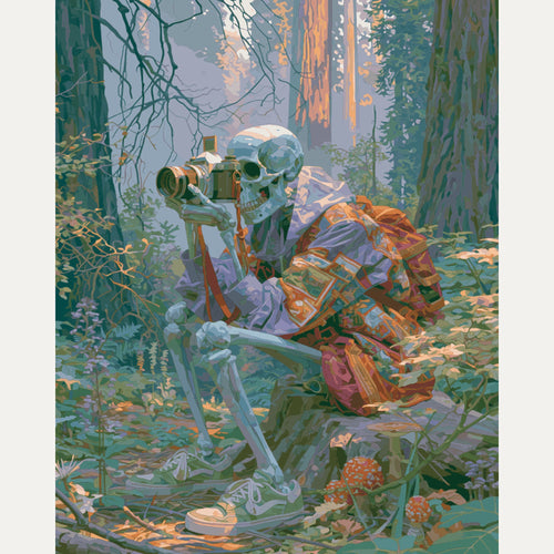 Peinture par numéro adulte Photographe de la Forêt, visuel complet du design — Maison Artsen