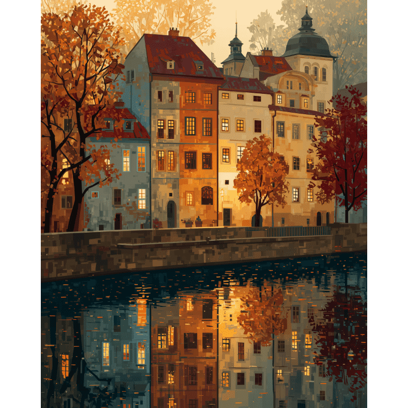 Prague Automnal - Tableau peinture par numéro