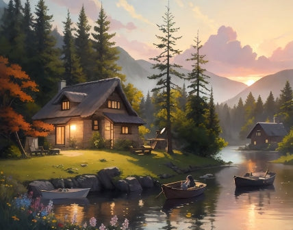 Refuge Forestier - Peinture par numéro Maison Artsen