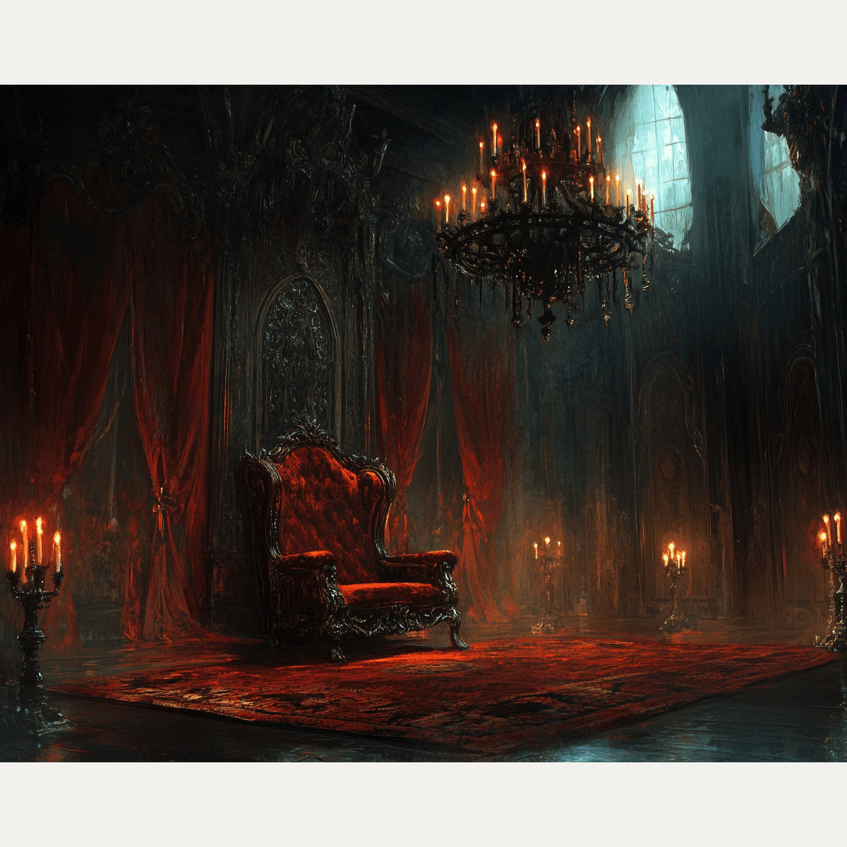 Peinture par numéro adulte Salon du Vampire, visuel complet du design — Maison Artsen