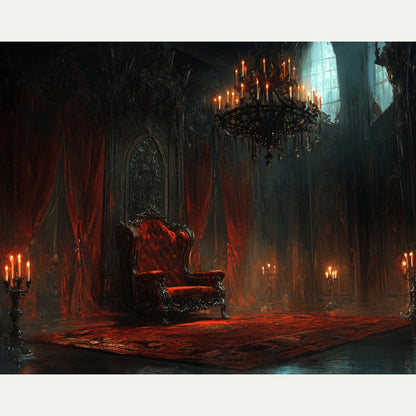 Peinture par numéro adulte Salon du Vampire, visuel complet du design — Maison Artsen