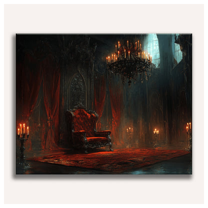 Peinture par numéro adulte Salon du Vampire, toile tendue vue de face — Maison Artsen