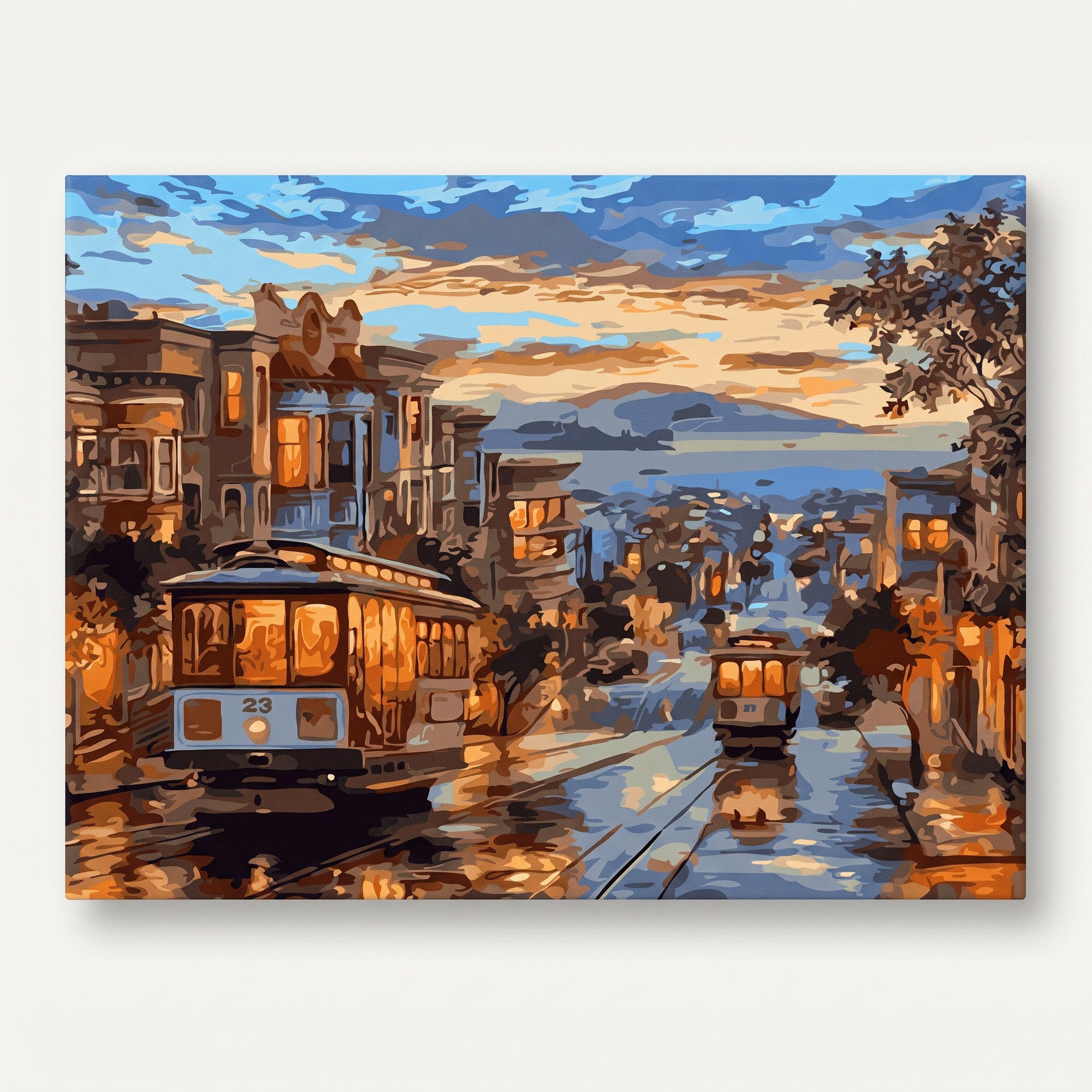 Peinture par numéro adulte San Francisco au Crépuscule, toile tendue 30×40 cm — Maison Artsen