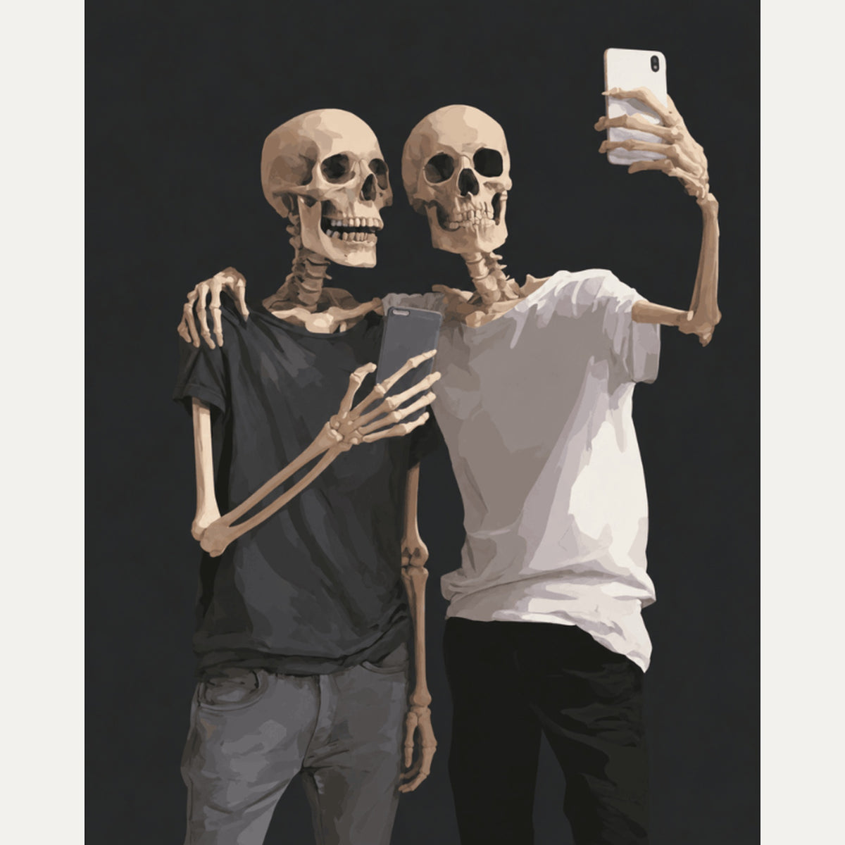 Peinture par numéro adulte Selfie Éternel, visuel complet du design — Maison Artsen
