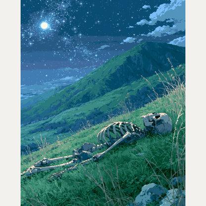 Peinture par numéro adulte Sieste sous les Étoiles, visuel complet du design — Maison Artsen