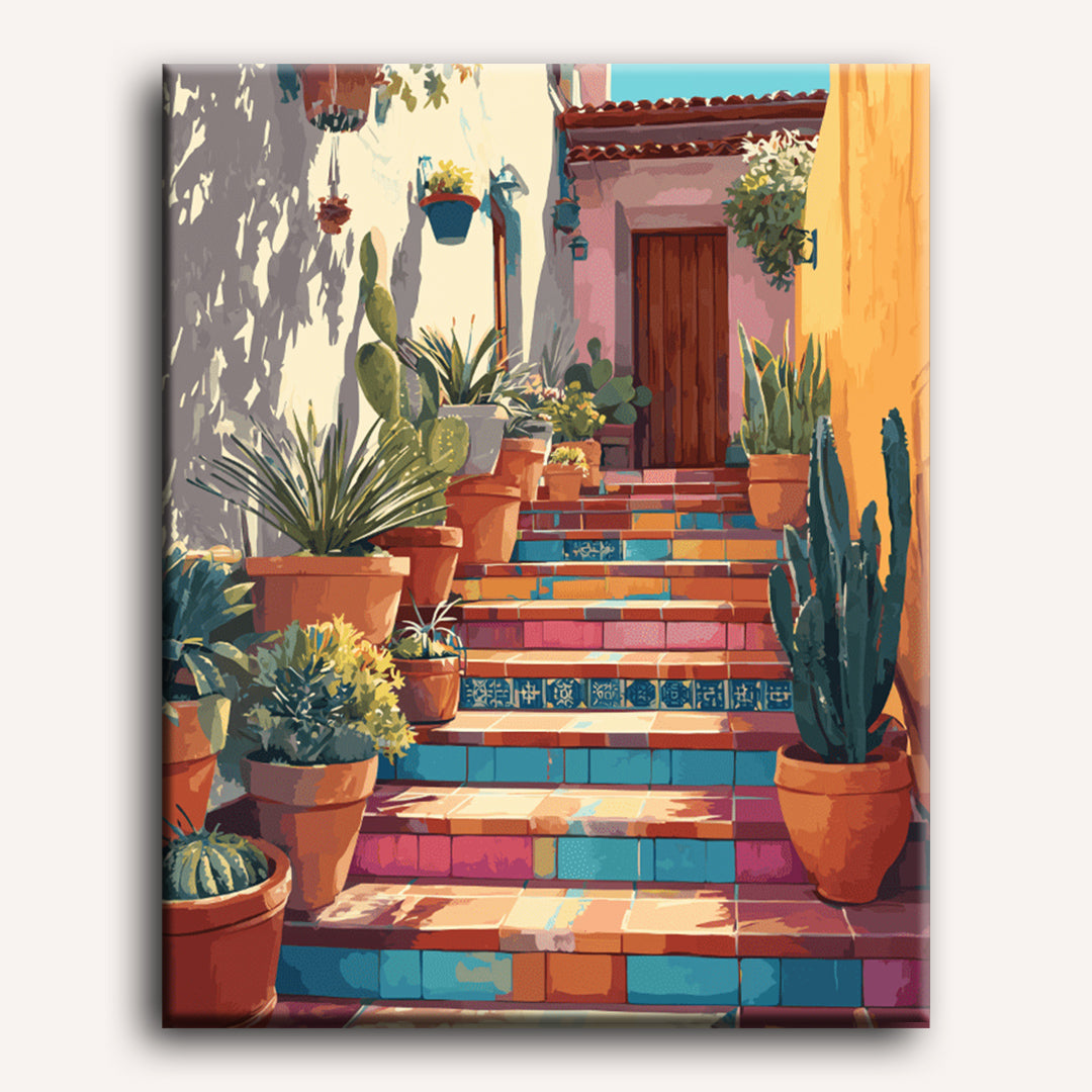 Escaliers du Mexique - Peinture par numéro Maison Artsen