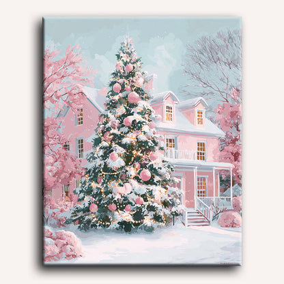 Noël Rose Élégant - Peinture par numéro Maison Artsen