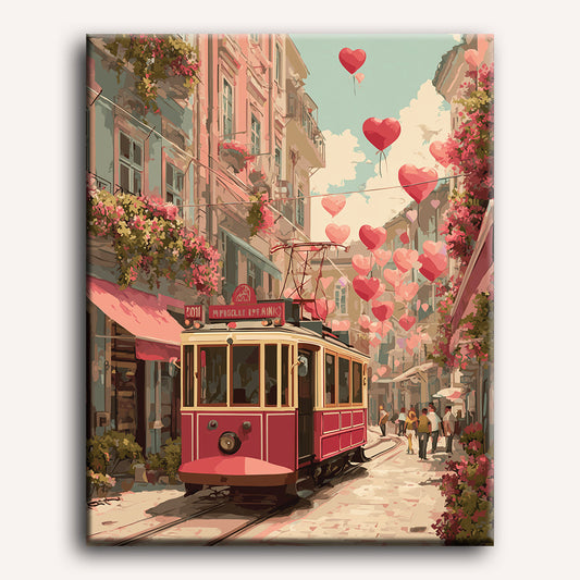 Tramway de l'Amour - Peinture par numéro Maison Artsen