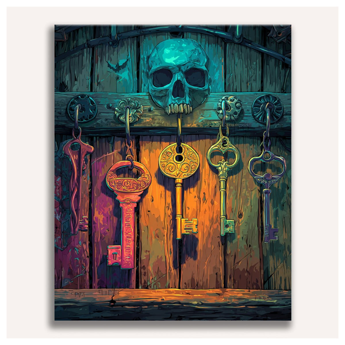 Peinture par numéro adulte Trousseau Hanté, toile tendue vue de face — Maison Artsen