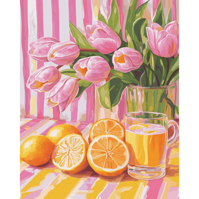 Tulipes Éclatantes - Tableau peinture par numéro