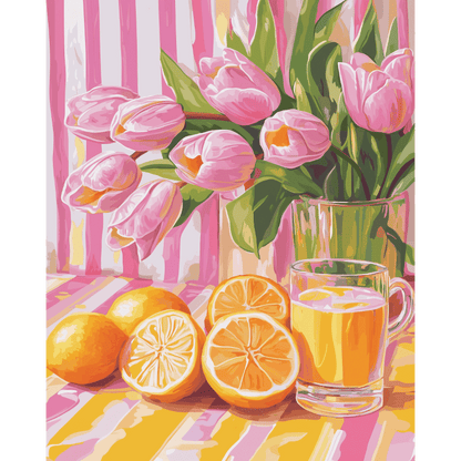 Tulipes Éclatantes - Tableau peinture par numéro