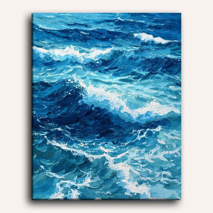 Peinture par numéro adulte Vagues de l'Océan, toile tendue 30×40 cm — Maison Artsen
